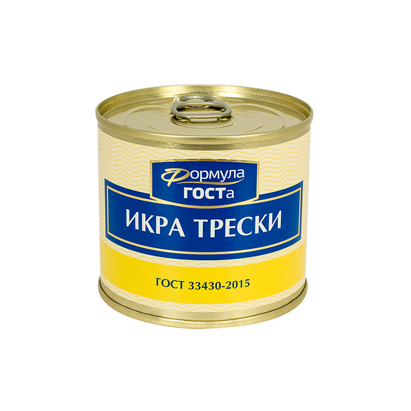 Икра трески стерилизованная Формула ГОСТа, ж/б с ключом 220 г