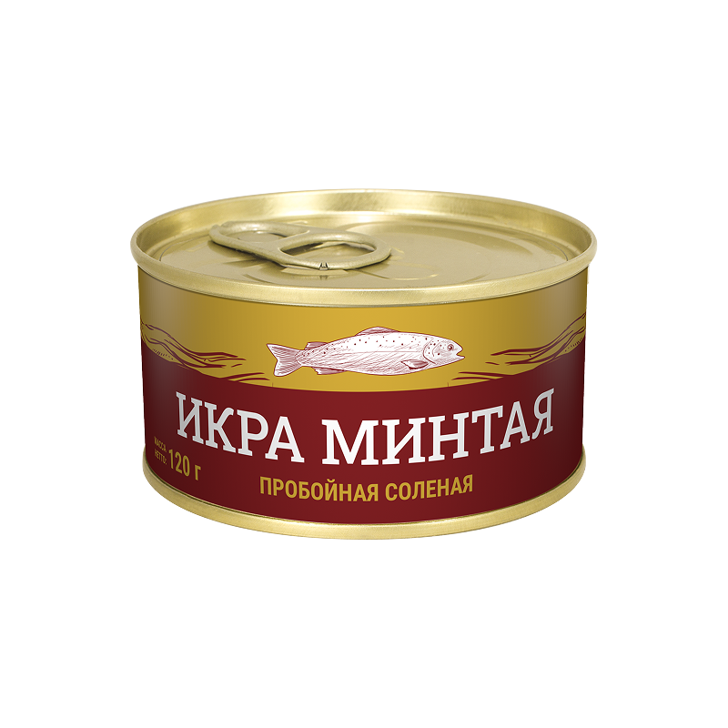 Икра минтая пробойная соленая пастеризованная ж/б 120 г