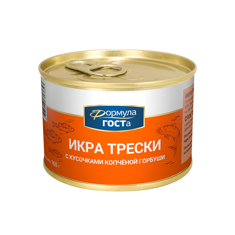 Икра трески с измельченным лососем Формула ГОСТа, ж/б с 160 г