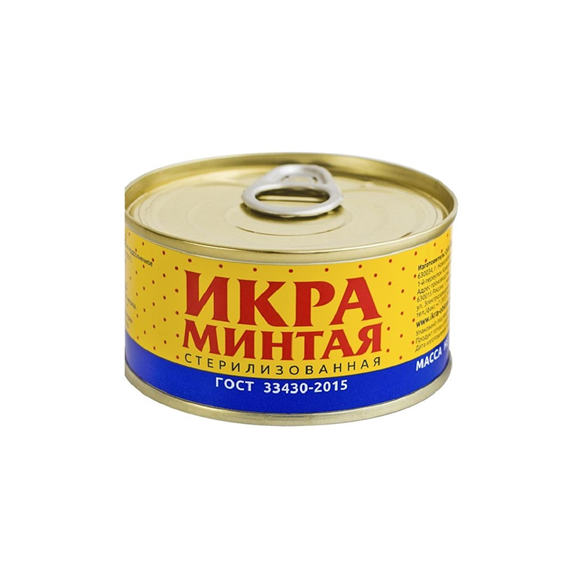 Икра минтая стерилизованная, ж/б с ключом 120 г