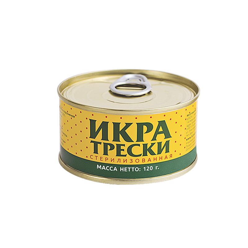 Икра трески стерилизованная, ж/б с ключом 120 г